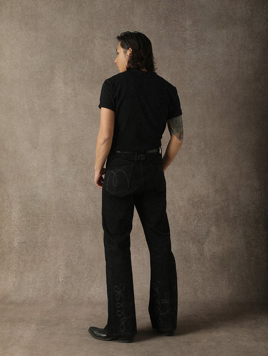 Three-Color Regular-Fit Henley T-shirt-Black