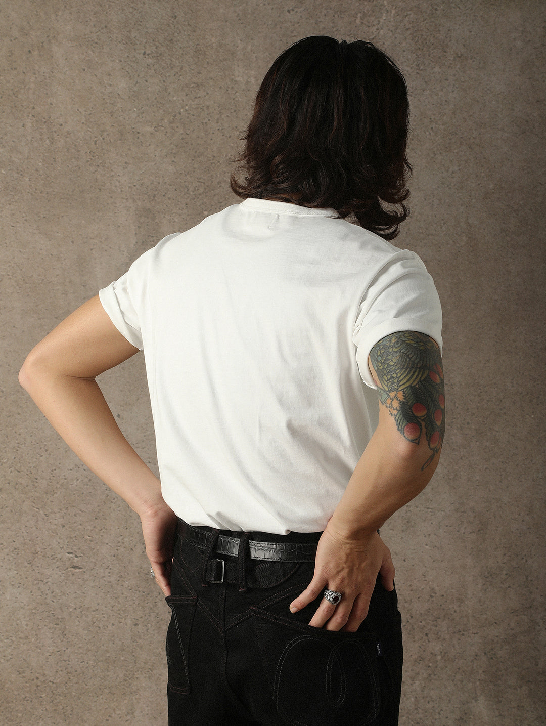 Three-Color Regular-Fit Henley T-shirt-Black