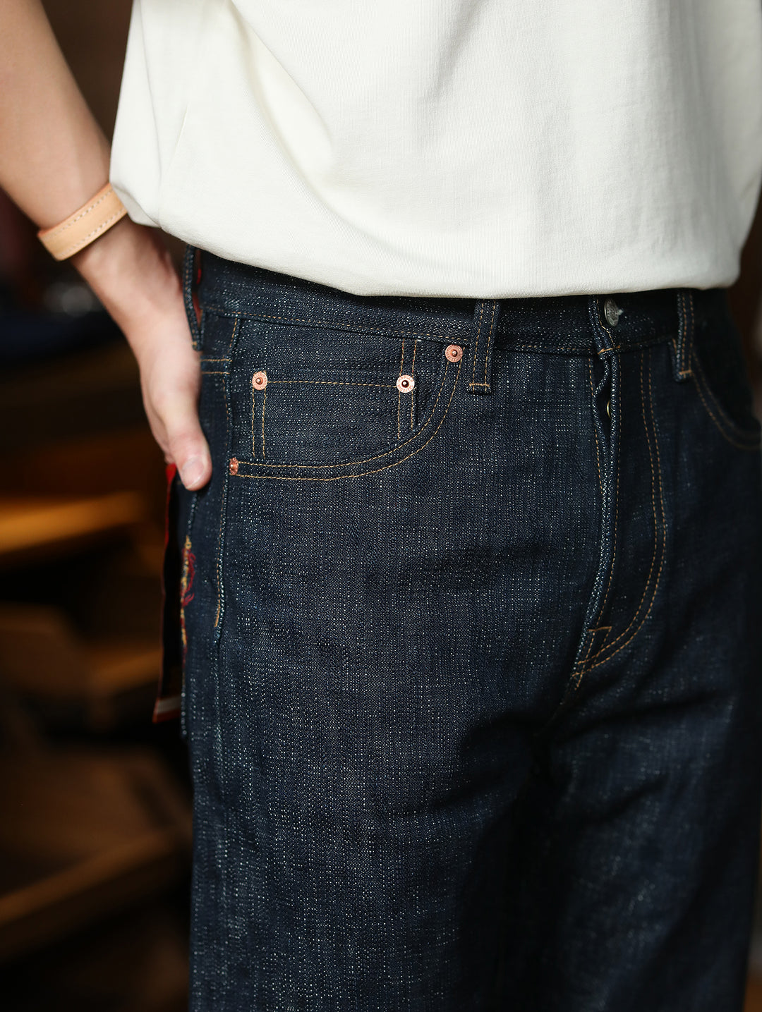 22OZ Dragon Scales Year of the Dragon Handloom Denim Straight-Fit jeans-Indigo