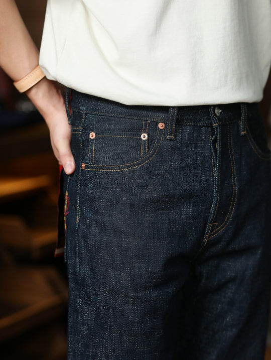 22OZ Dragon Scales Year of the Dragon Handloom Denim Straight-Fit jeans-Indigo