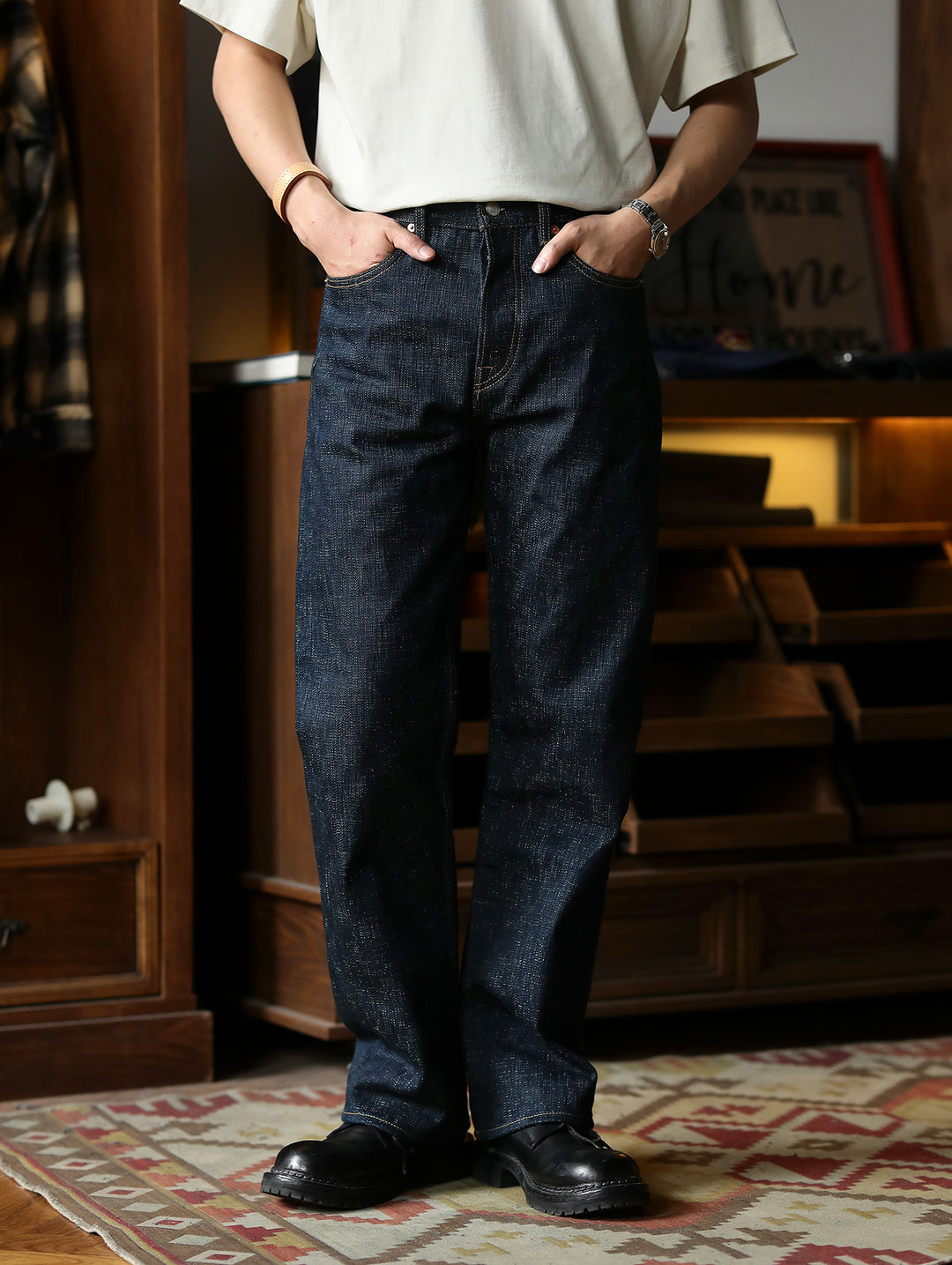 22OZ Dragon Scales Year of the Dragon Handloom Denim Straight-Fit jeans-Indigo