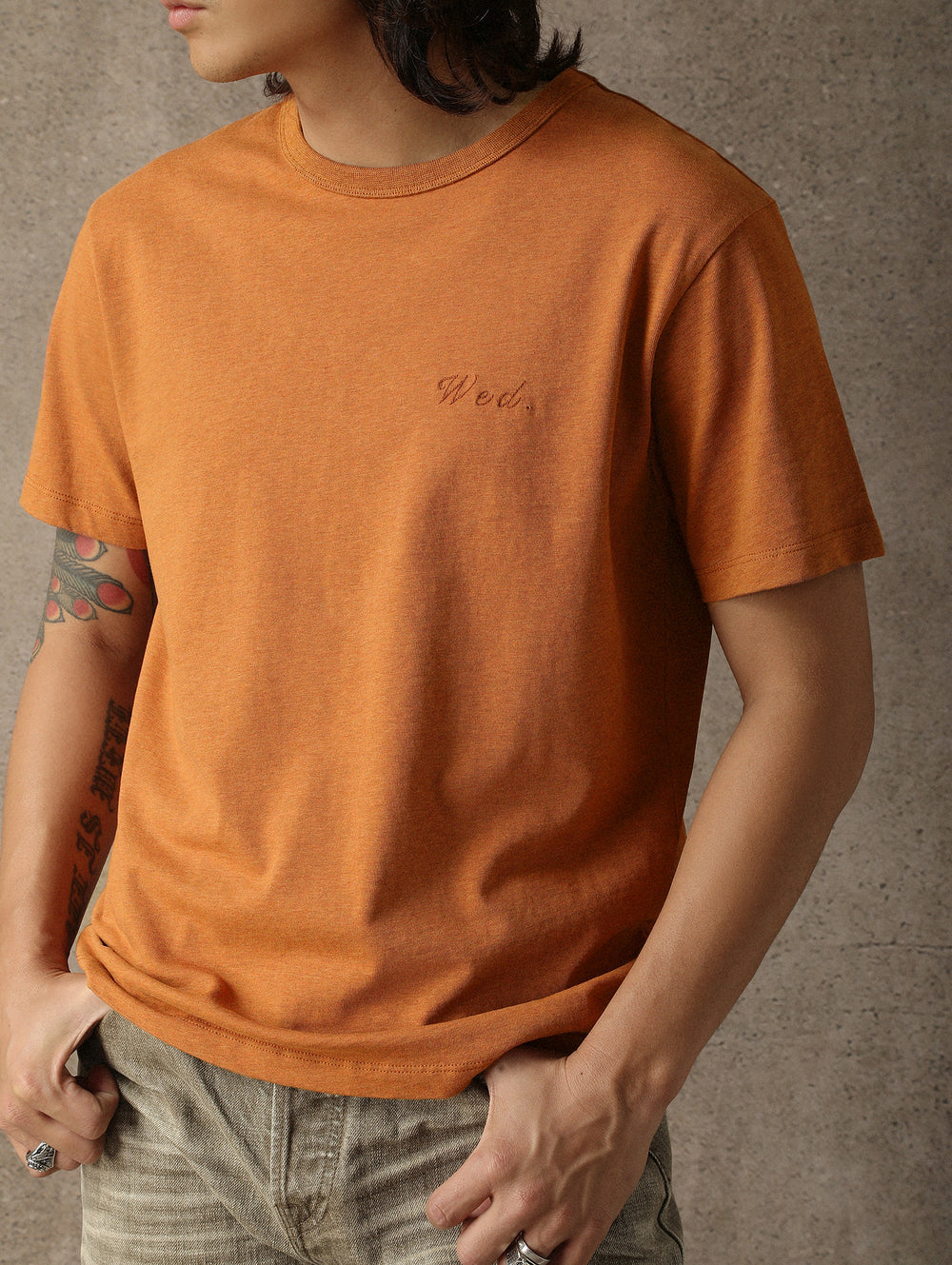 Days Of The Week Embroidered T-shirt-Wednesday