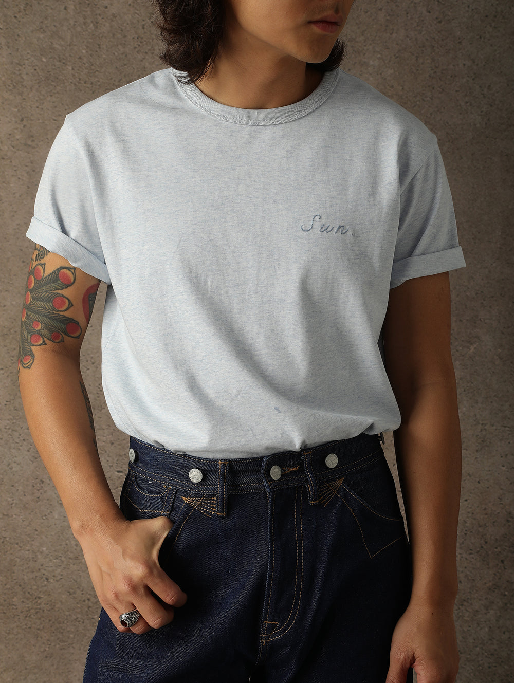 Days Of The Week Embroidered T-shirt-Sunday