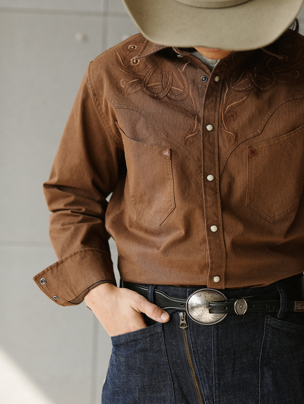 Western Series Paisley Print Rivet Yarn-Dyed Shirt