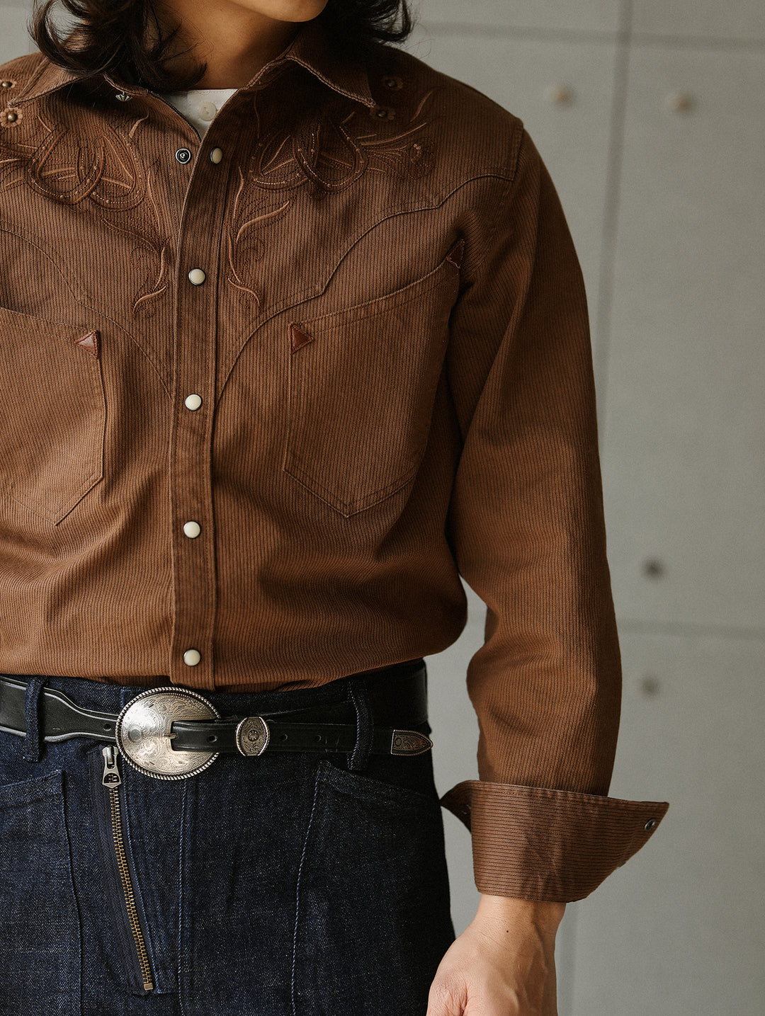 Western Series Paisley Print Rivet Yarn-Dyed Shirt
