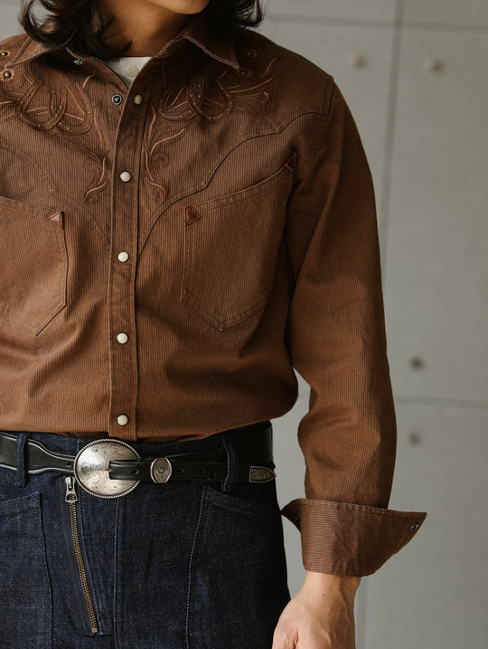 Western Series Paisley Print Rivet Yarn-Dyed Shirt