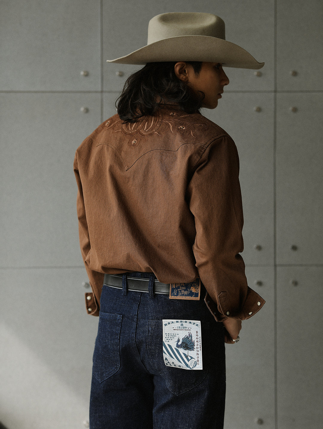 Western Series Paisley Print Rivet Yarn-Dyed Shirt