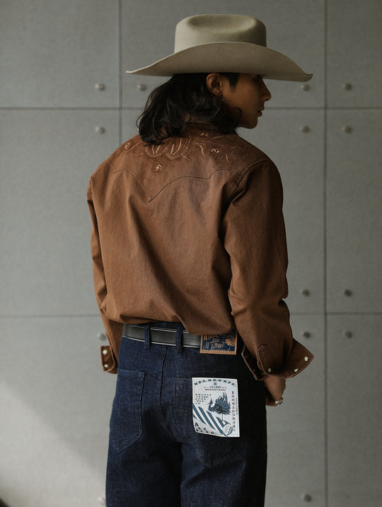 Western Series Paisley Print Rivet Yarn-Dyed Shirt