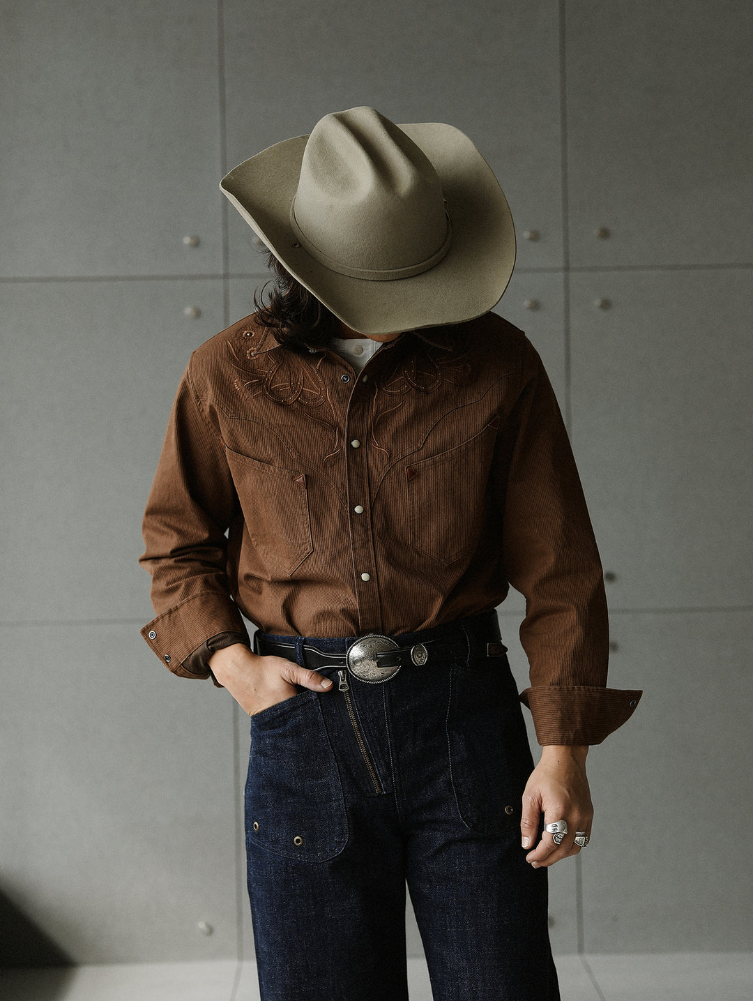Western Series Paisley Print Rivet Yarn-Dyed Shirt