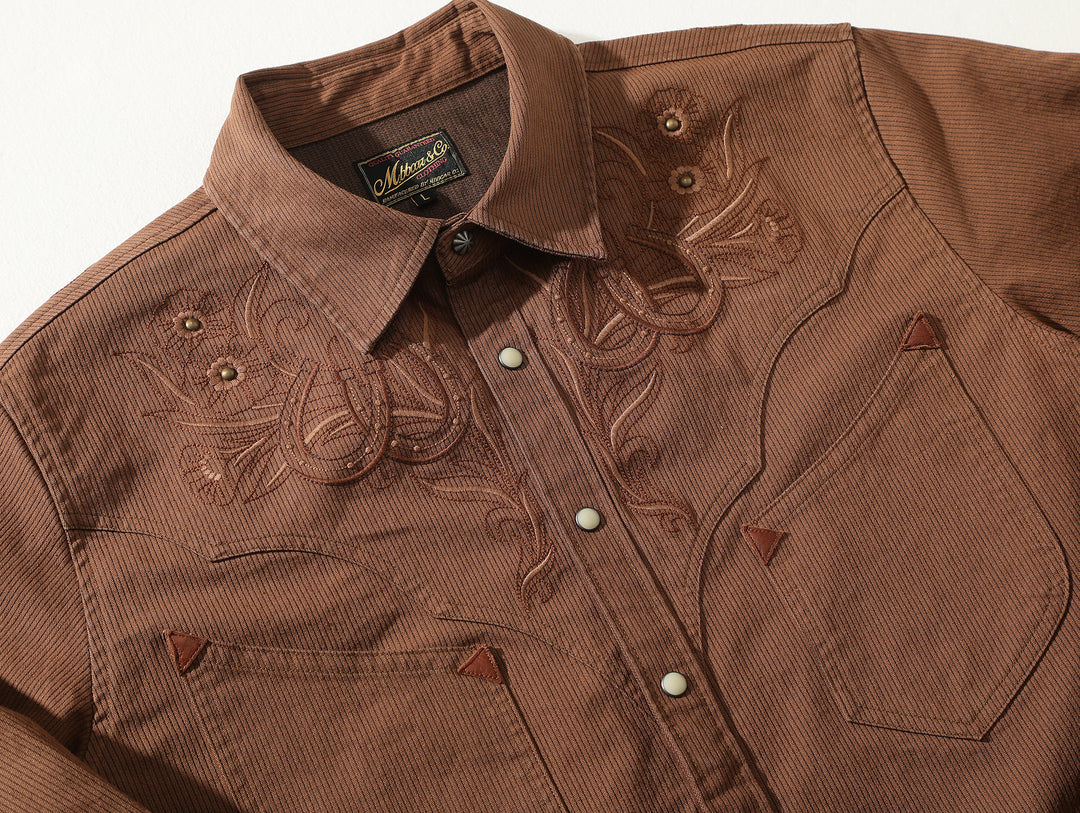 Western Series Paisley Print Rivet Yarn-Dyed Shirt