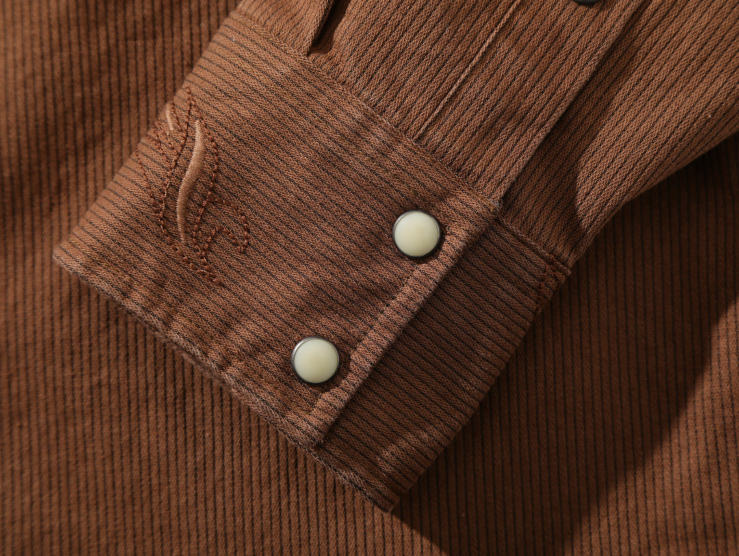 Western Series Paisley Print Rivet Yarn-Dyed Shirt