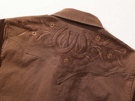 Western Series Paisley Print Rivet Yarn-Dyed Shirt