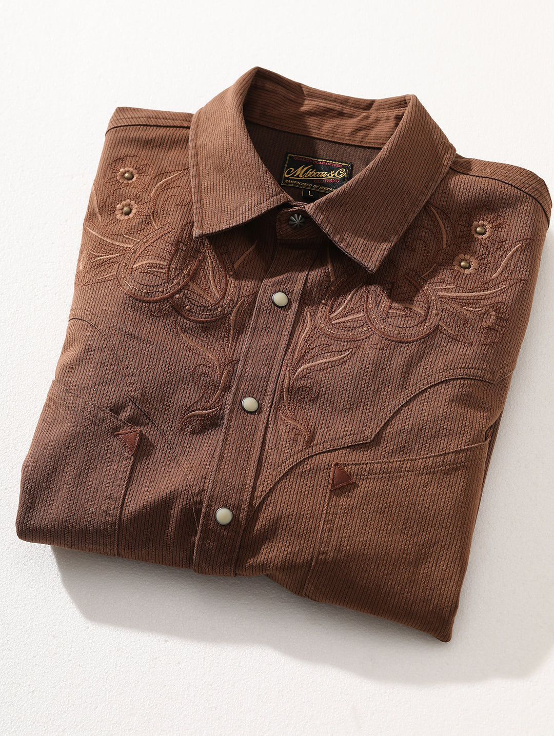 Western Series Paisley Print Rivet Yarn-Dyed Shirt
