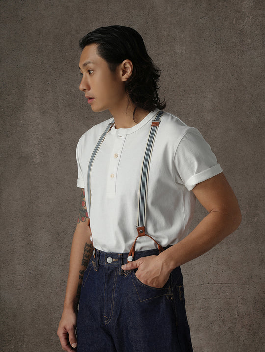 Three-Color Regular-Fit Henley T-shirt-Black