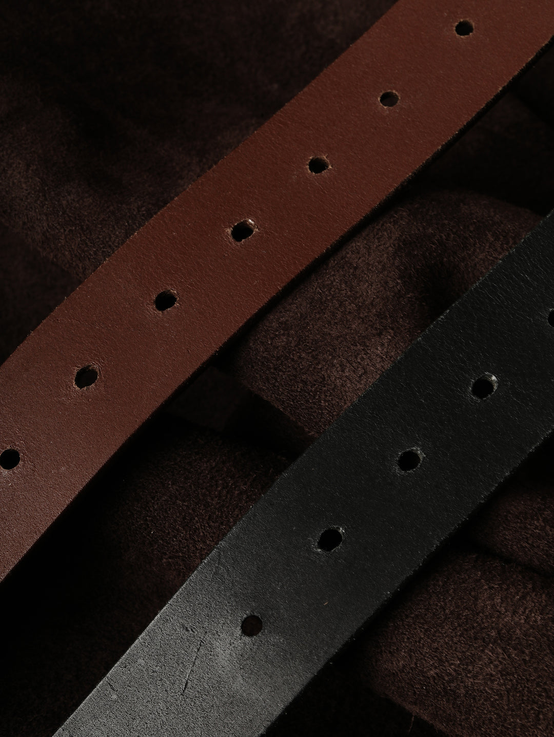 Horse Reins Leather Square Brass Pin Buckle Belt-Brown