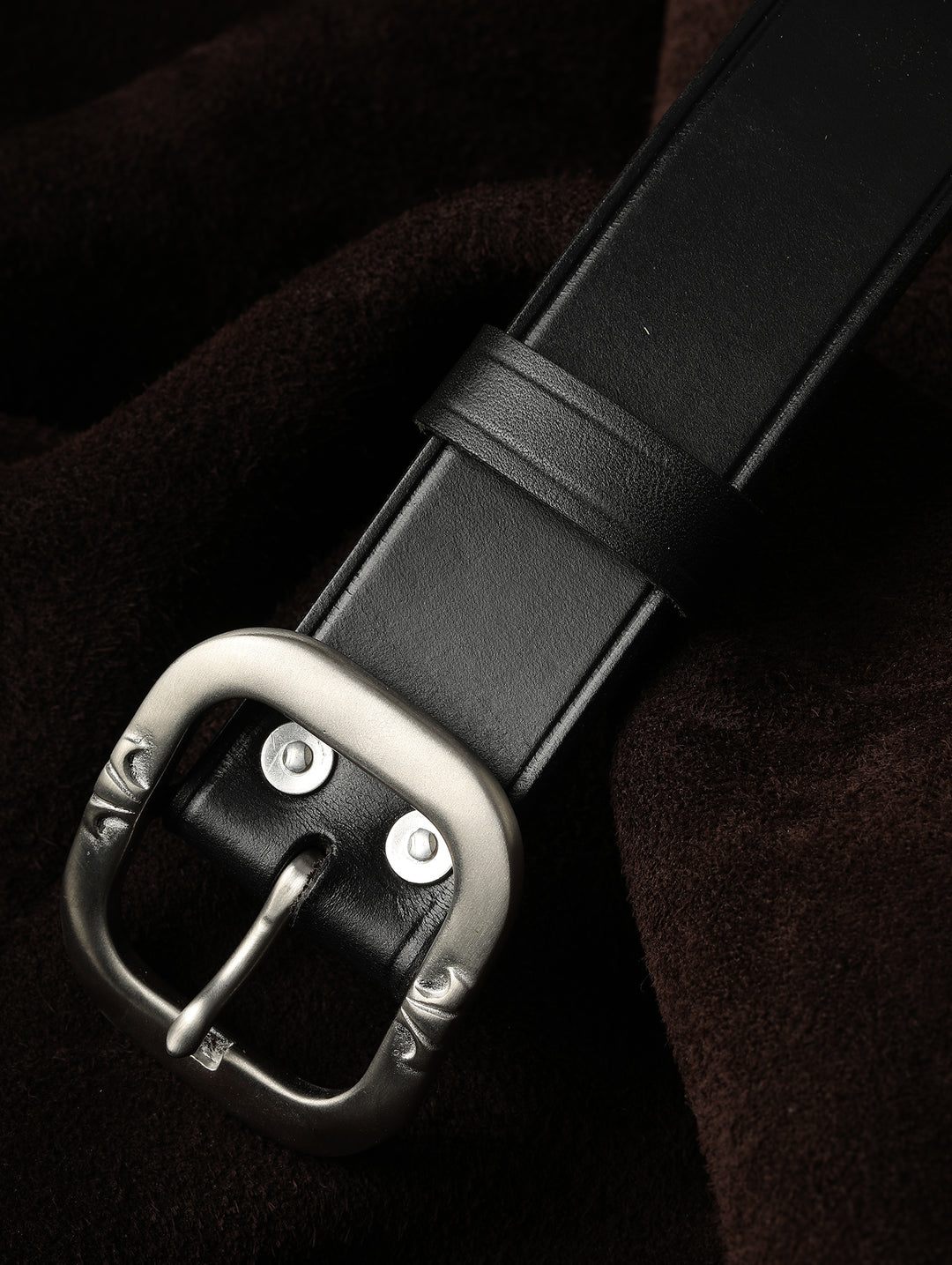 Iris Stainless Steel Pin Buckle Vintage Belt-Hand-Debossed Lines