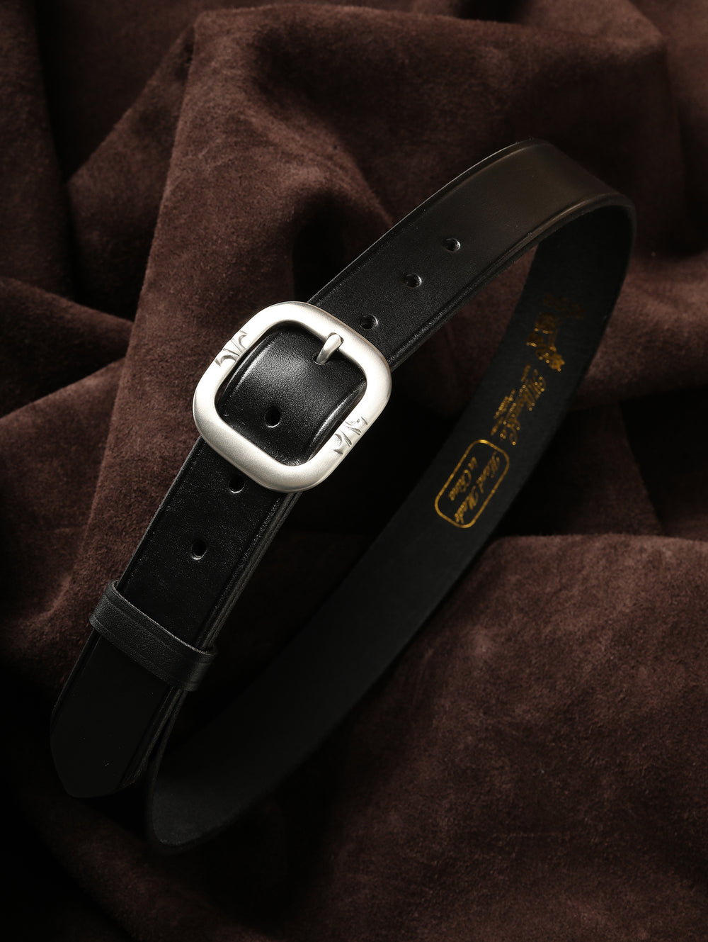 Iris Stainless Steel Pin Buckle Vintage Belt-Hand-Debossed Lines