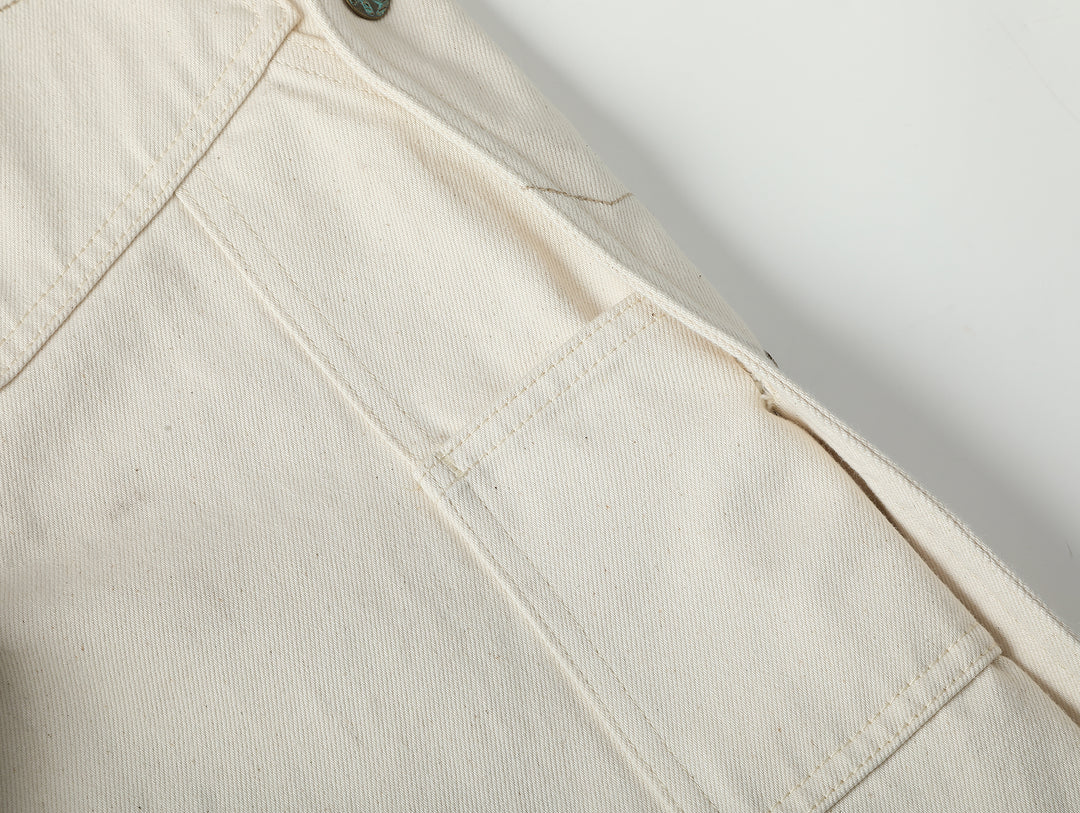 Western Series 14OZ White Denim Spur jeans