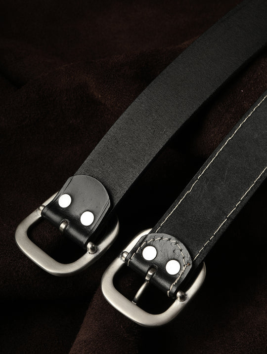 Iris Stainless Steel Pin Buckle Vintage Belt-Hand-Guided Stitching