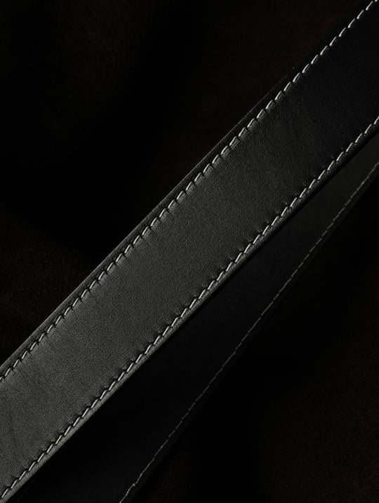 Iris Stainless Steel Pin Buckle Vintage Belt-Hand-Guided Stitching