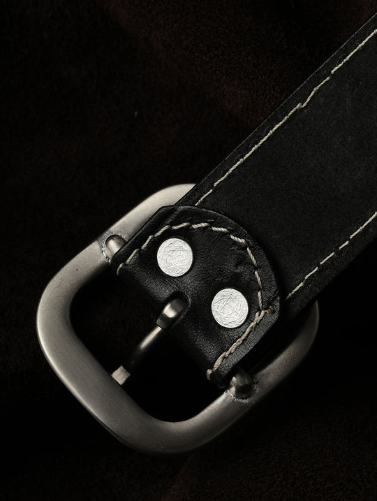 Iris Stainless Steel Pin Buckle Vintage Belt-Hand-Guided Stitching