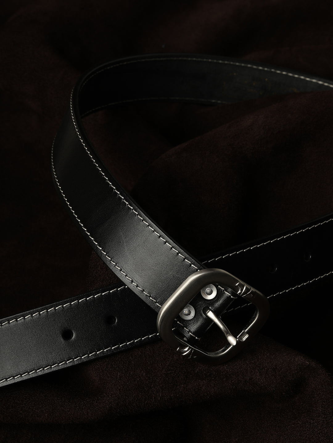 Iris Stainless Steel Pin Buckle Vintage Belt-Hand-Guided Stitching