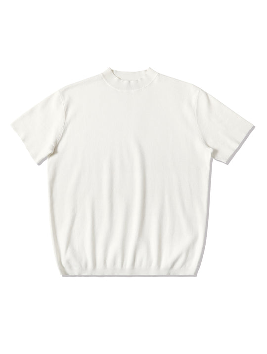 Simple style Knitted Shirt-Milky White