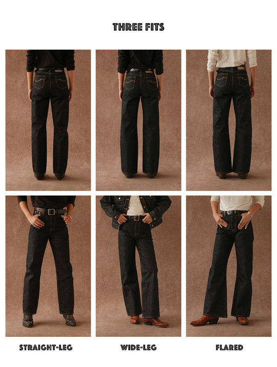 15oz Monroe II Flared jeans-Black Indigo