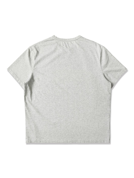 Three-Color Regular Loose-Fit Crew Neck T-shirt-Gray