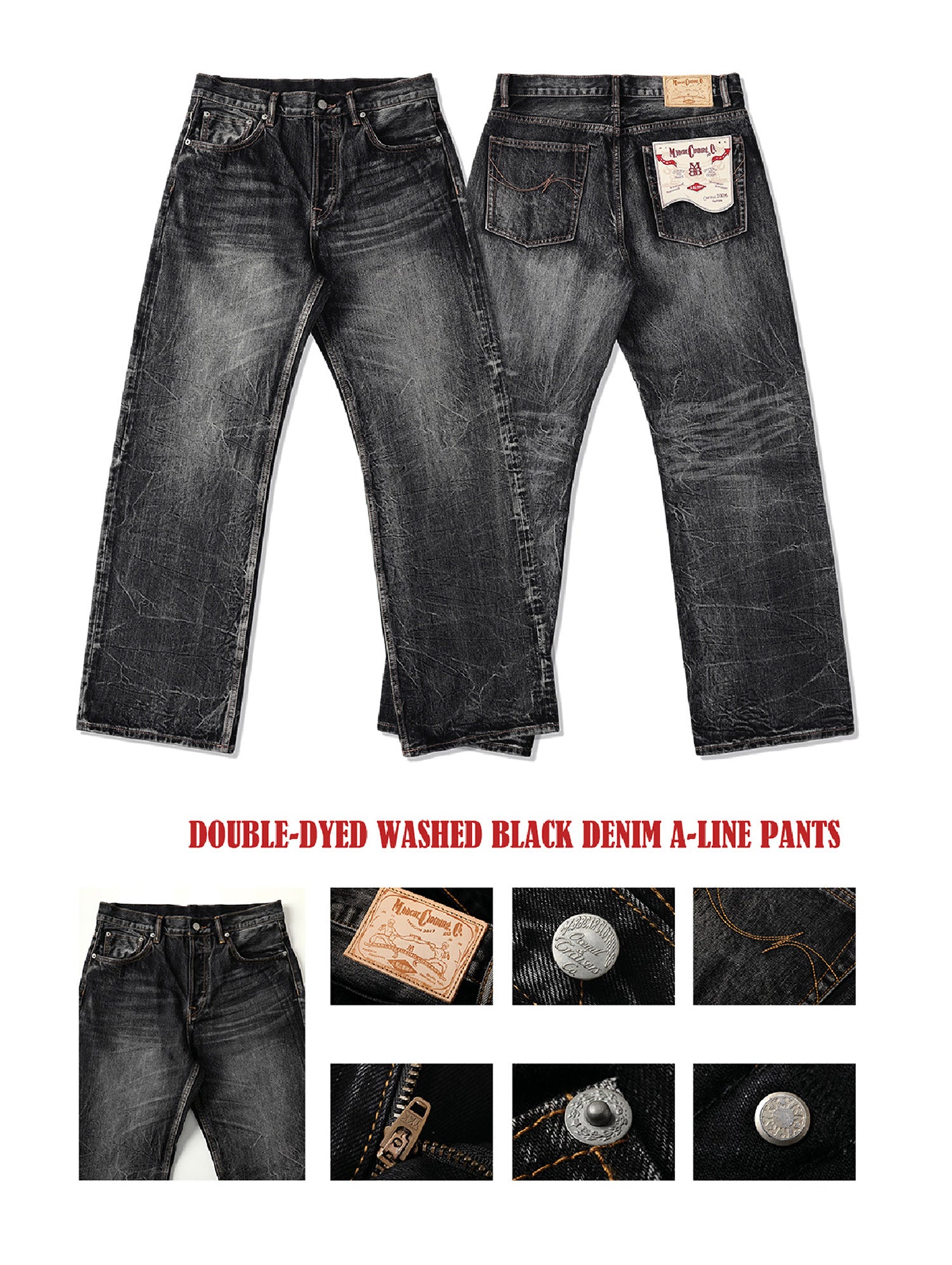 Black Denim 705M A-Line jeans|MBBCAR|menswear