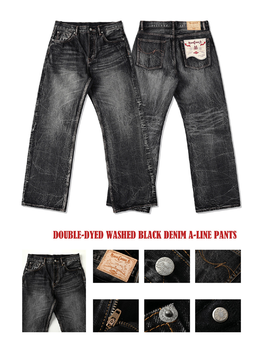 Black Denim 705M A-Line jeans