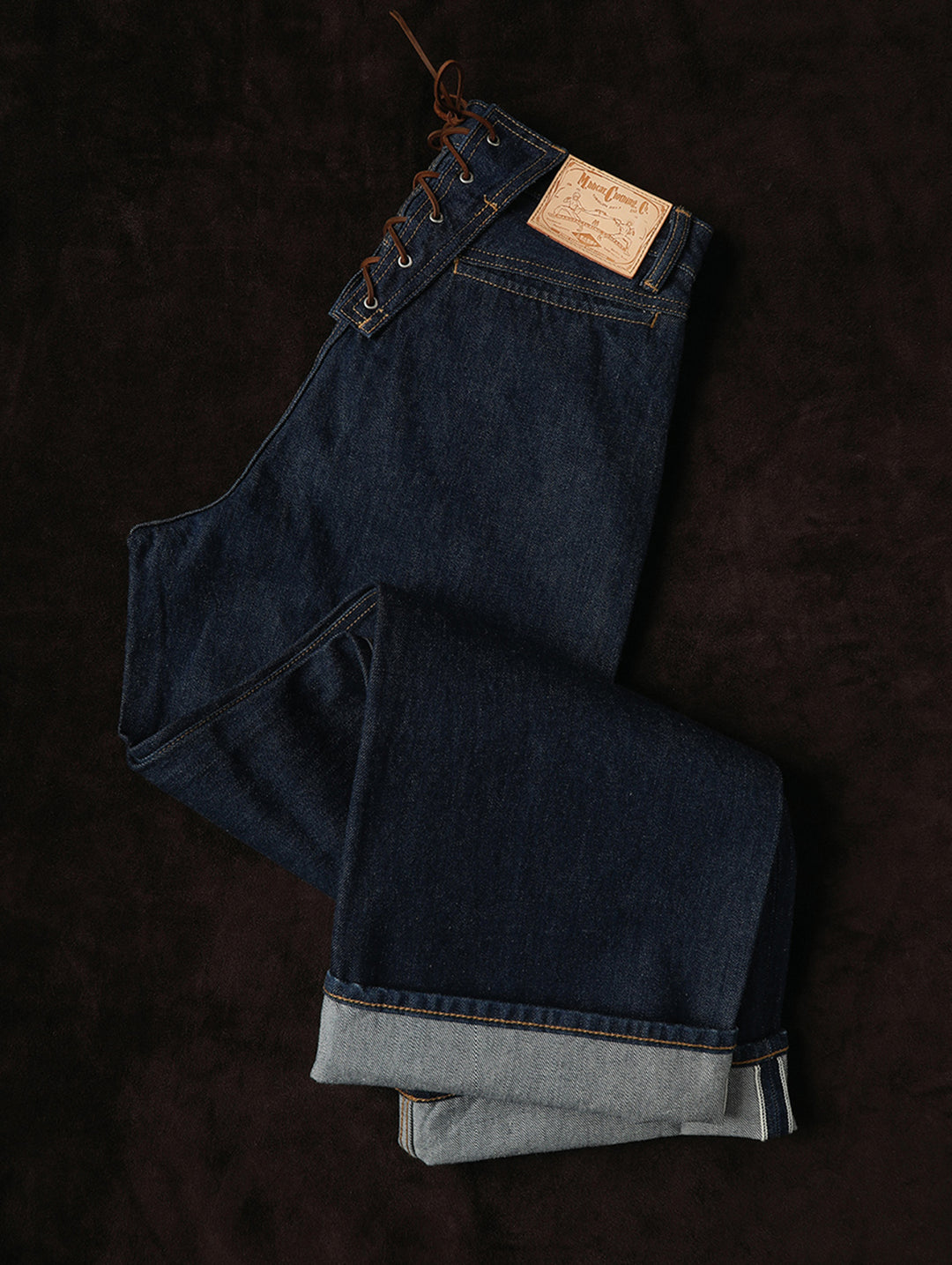 Lace-Back Selvedge Denim jeans