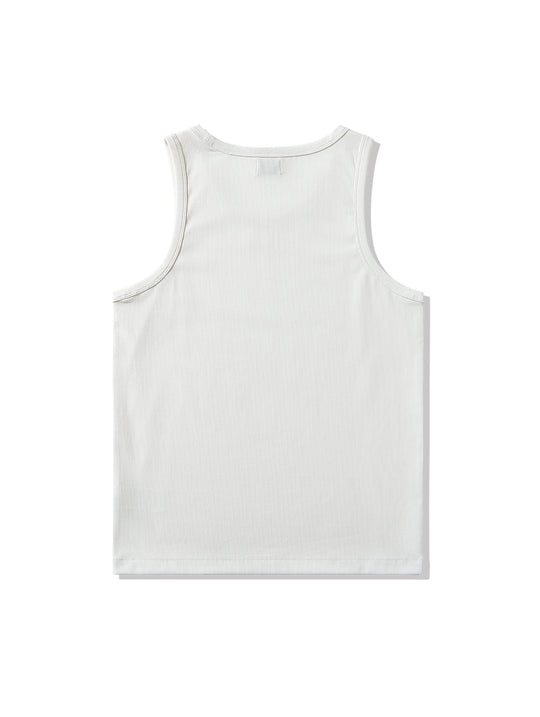 280 grams long fiber Tank Top-White