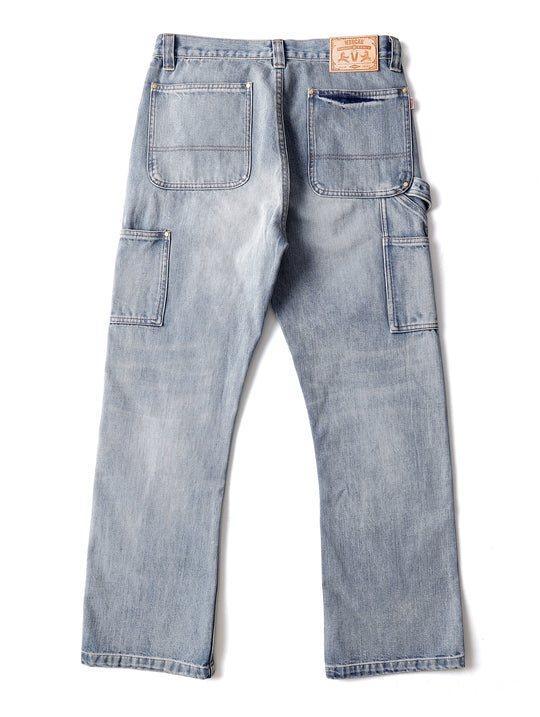 Washed Double Knee B01 Lumberjack Denim Flare Jeans