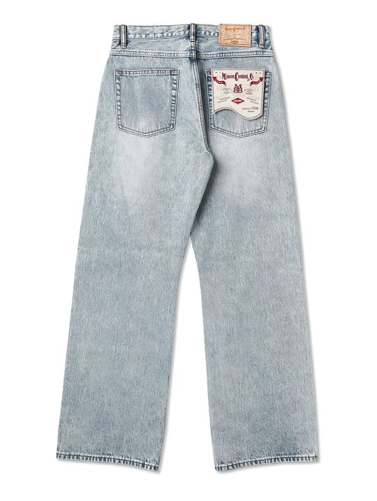 Ice Blue Washed Wide-Leg jeans