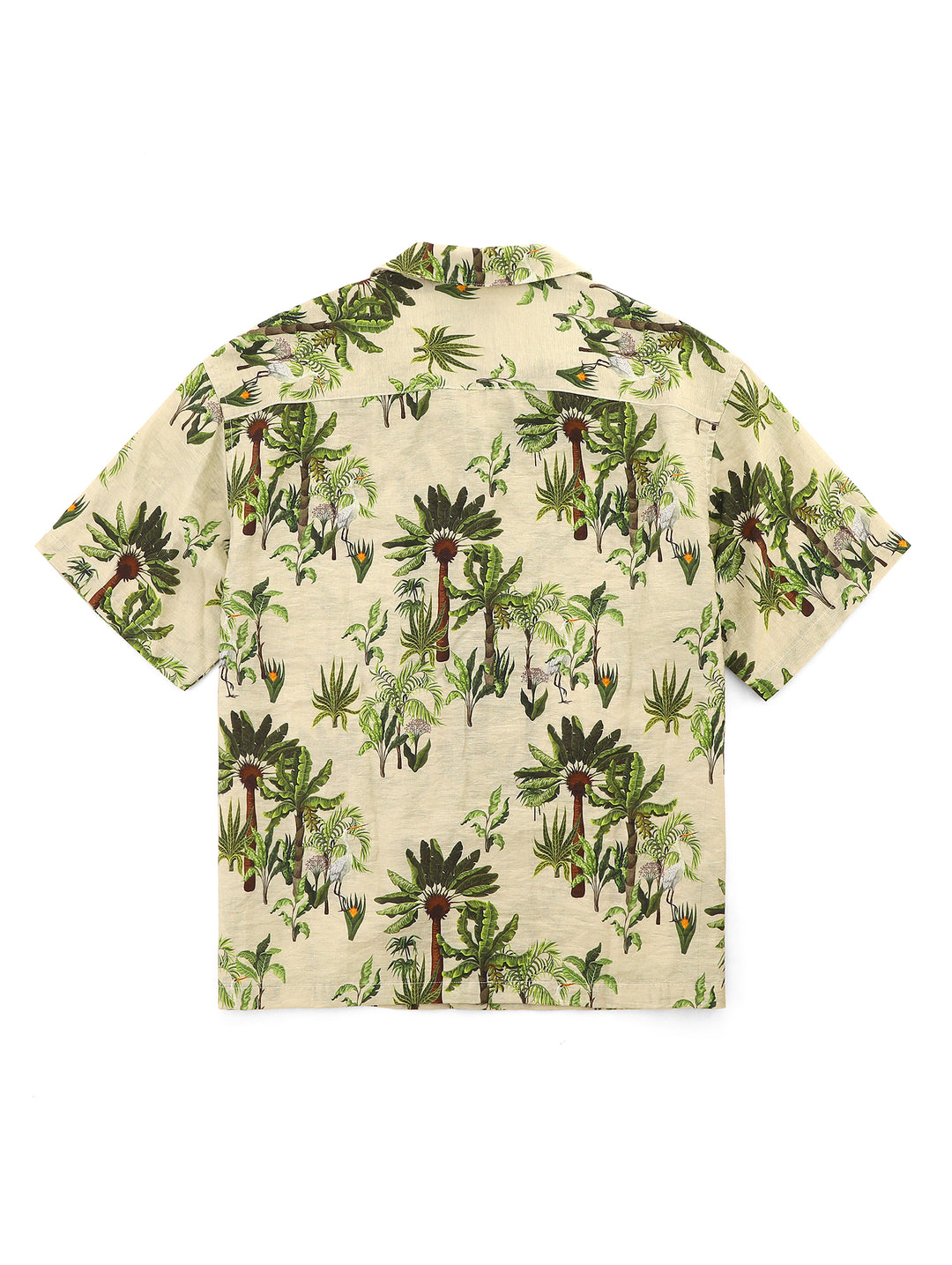 Linen Cuban Collar Banana Tree Aloha Shirt