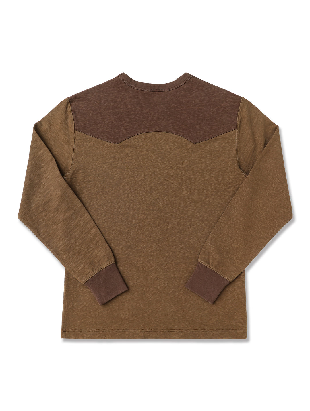Western Series Sashiko Panel T-shirt-Dark Brown