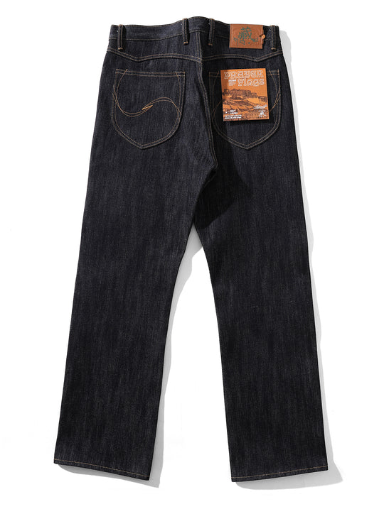 Xizang Collection Yellow Prayer Flag Core-Dyed Denim Straight-Fit jeans