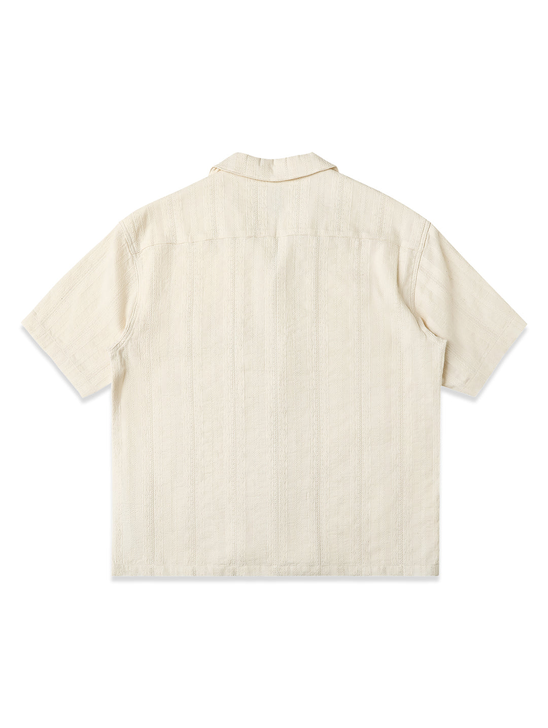 Openwork jacquard Cuban collar shirt