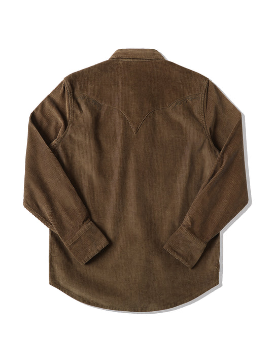 Western Series Basic Corduroy Shirt-Brown