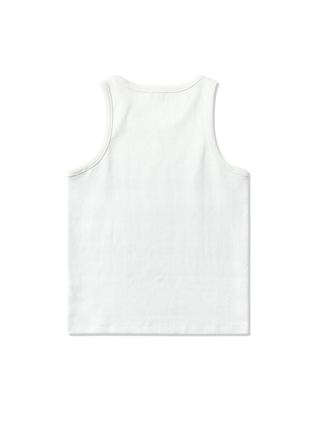Waffle Tank Top-White