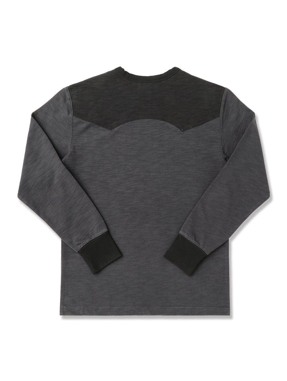 Western Series Sashiko Panel T-shirt-Plain Version Dark Gray