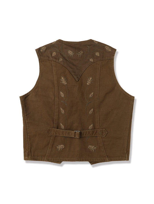 Western Series Shawl-Collar Embroidered Vest