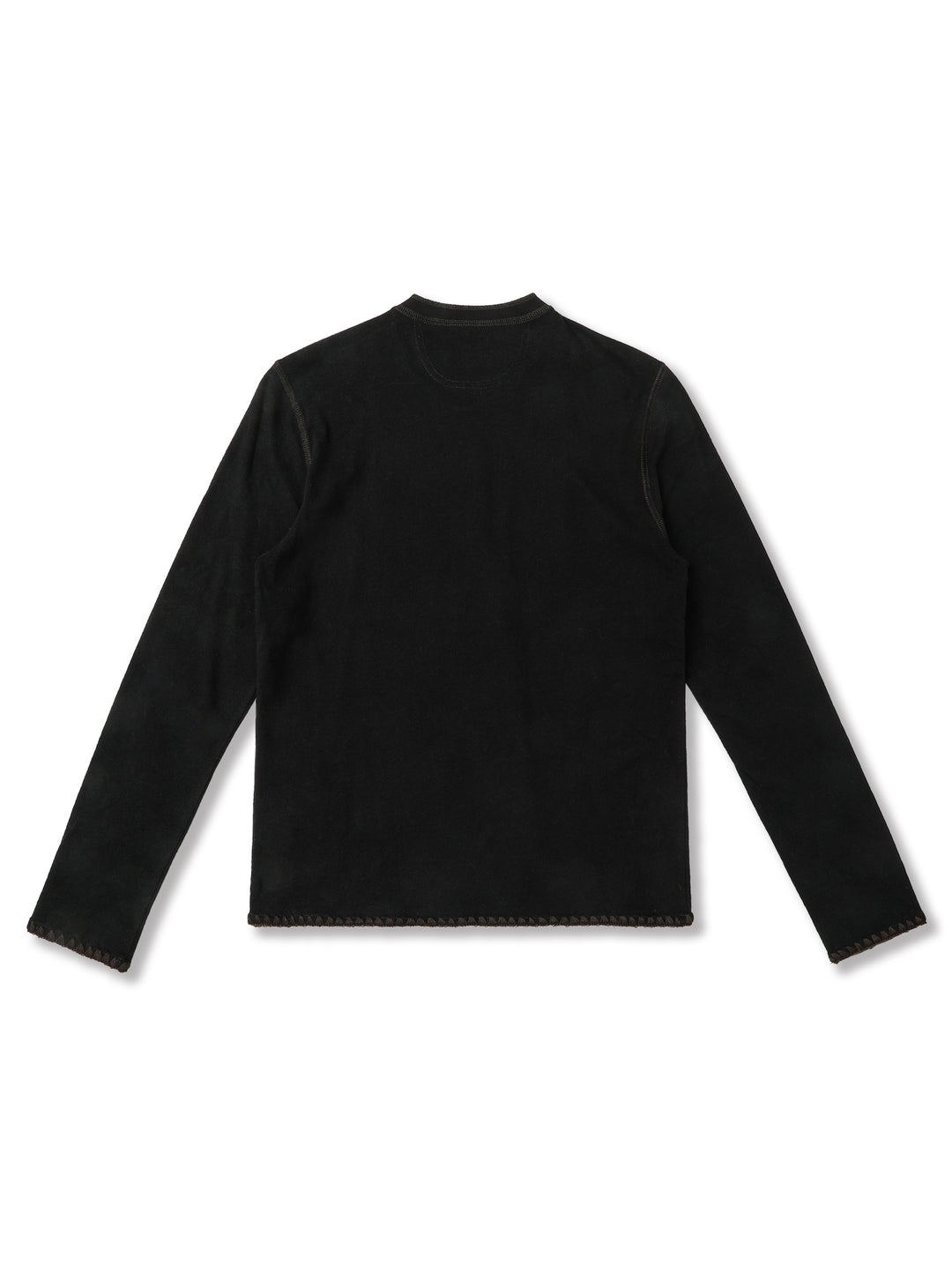 Western Series Women's Embroidered Bib-front Henley shirt-Black