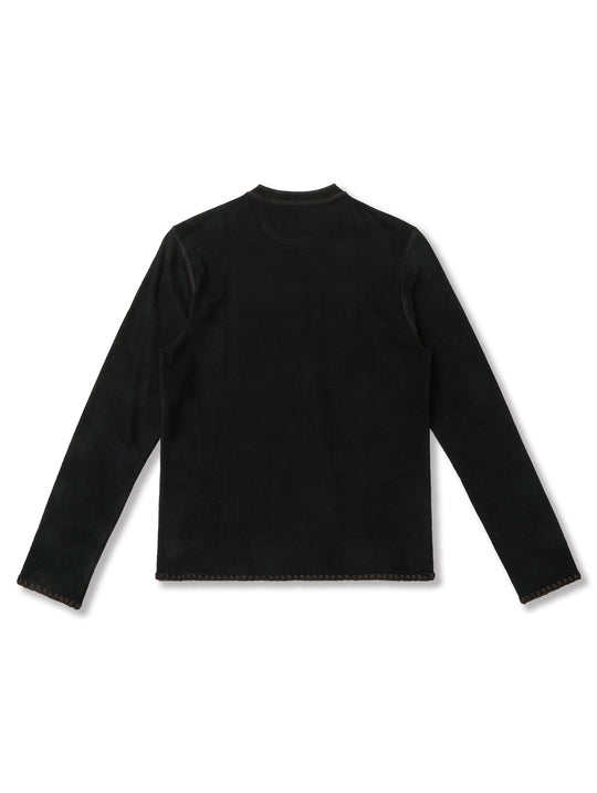 Western Series Women's Embroidered Bib-front Henley shirt-Black