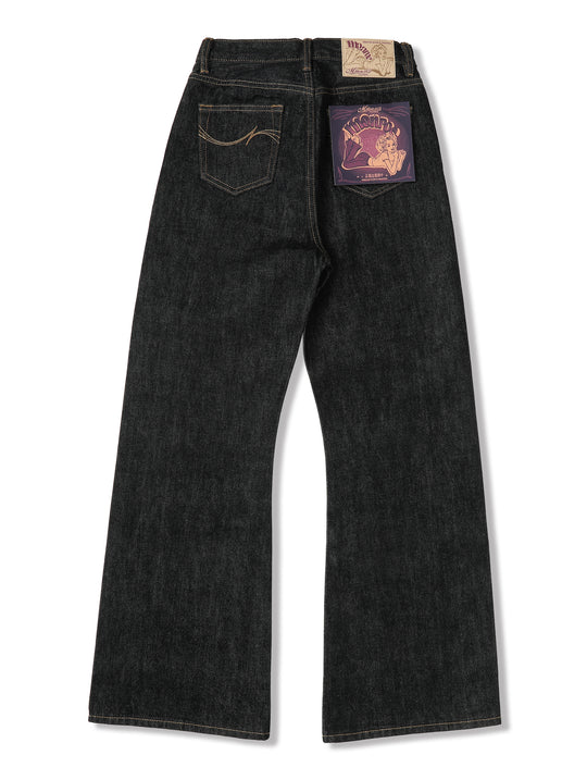 15oz Monroe II Flared jeans-Black Indigo