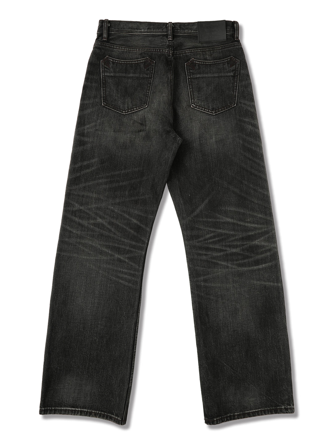 14oz Black Swordsman Washed Pleated jeans