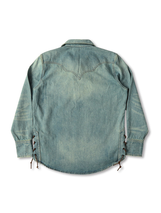 Western Series Denim Lace-Up Western shirt