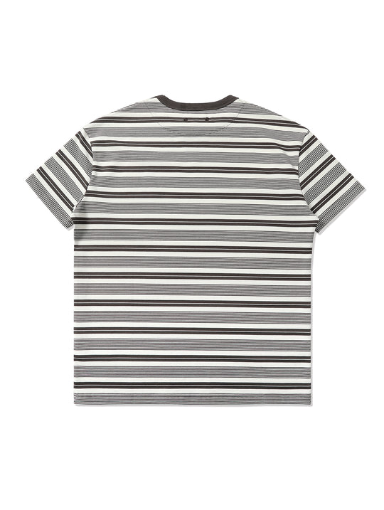 Striped Sports T-shirt-Charcoal Grey