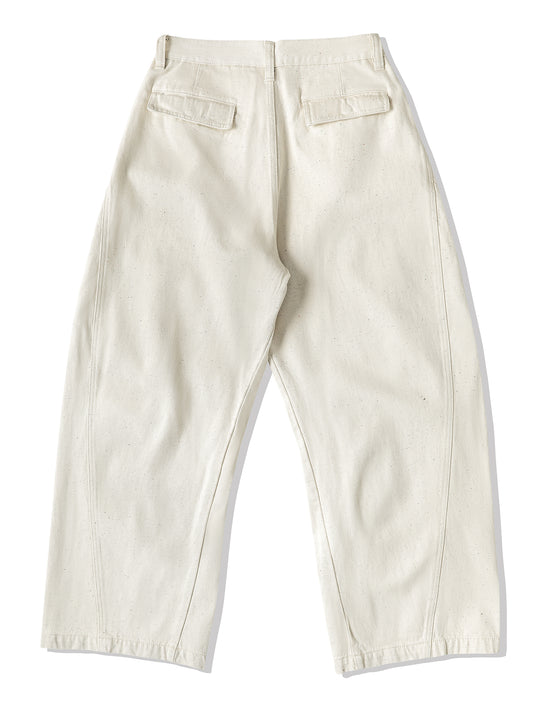 Colored-Yarn White Denim Cargo jeans
